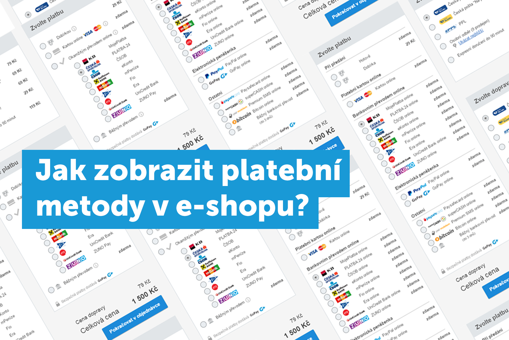 Jak zobrazit platební metody v e-shopu