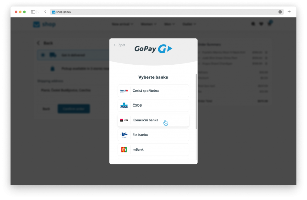 gopay PSD2 platba
