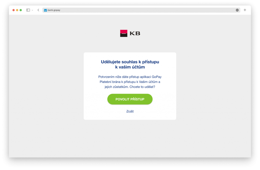 gopay psd2 platba