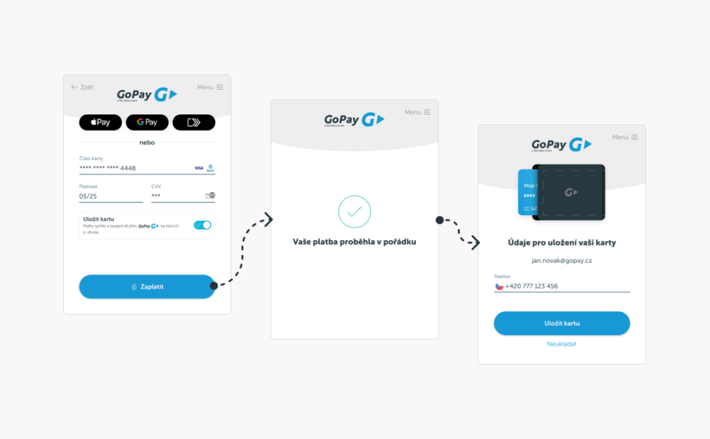 Uložení platební karty GoPay
