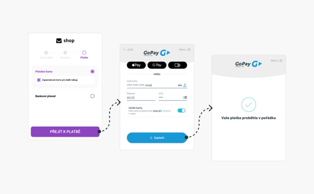 Merchant card on file GoPay